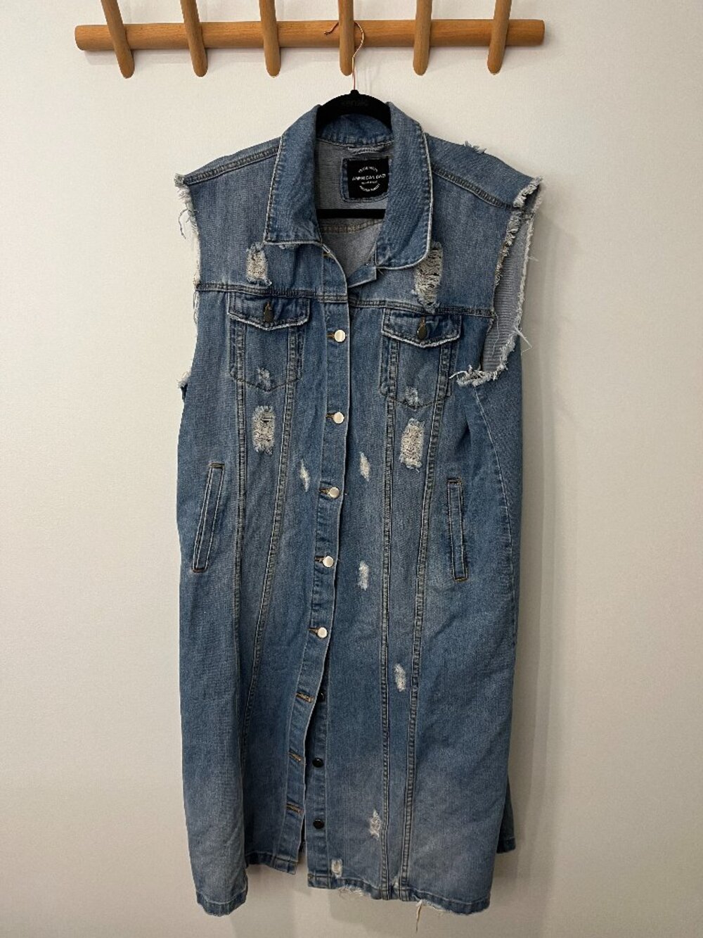 American Bazi Jean Dress - Cut Off Sleeves XL